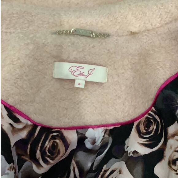 Eliza J Topper Coat In Blush Pink Women Lined Pockets Boucle Wool Blend Size 8 - Picture 14 of 15